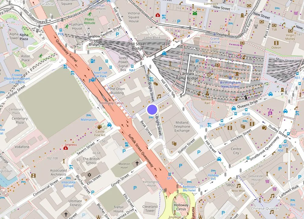 Map: easyHotel Birmingham